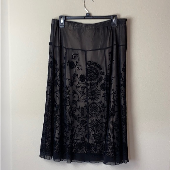 Coldwater Creek Dresses & Skirts - Vintage Look Black Cut Out Skirt Size Large